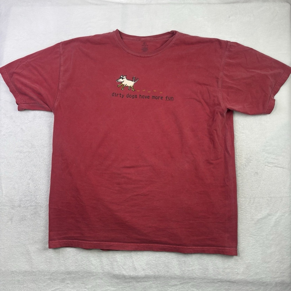 Teddy The Dog Dirty Dogs Have More Fun Red SS Graphic Shirt Men's XL